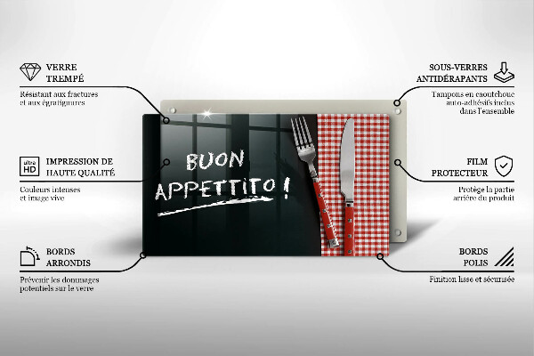 Induction hob protector The inscription Buon Appetito!