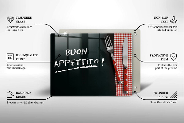 Induction hob protector The inscription Buon Appetito!