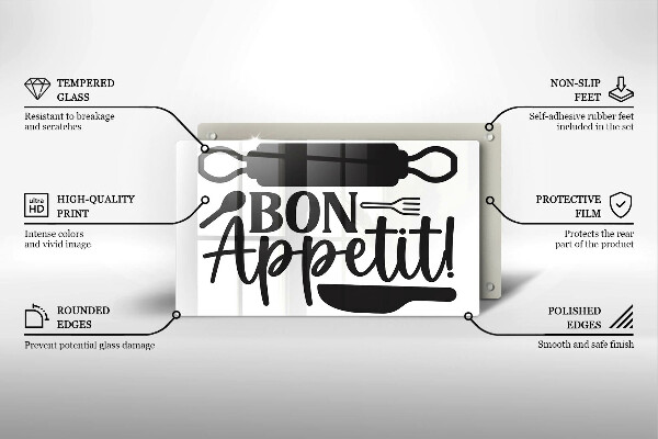 Glass worktop saver The inscription Bon Appetit