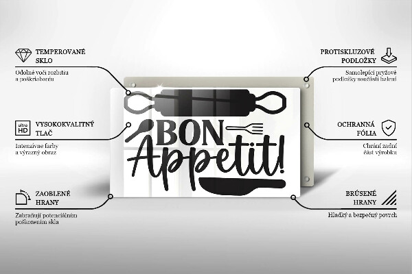 Glass worktop saver The inscription Bon Appetit