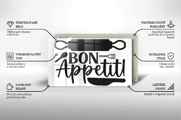 Glass worktop saver The inscription Bon Appetit