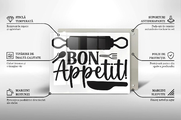 Glass worktop saver The inscription Bon Appetit