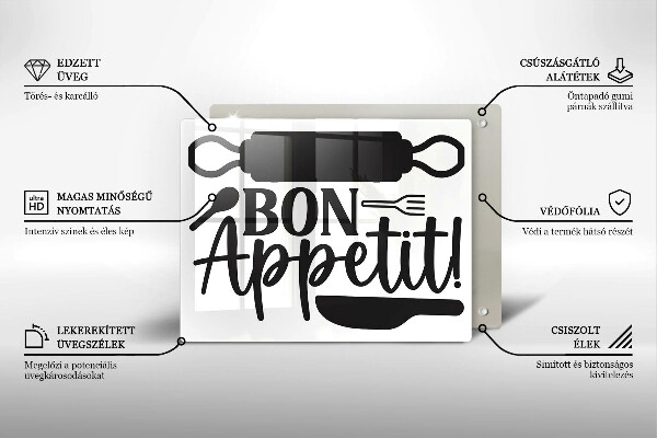 Glass worktop saver The inscription Bon Appetit