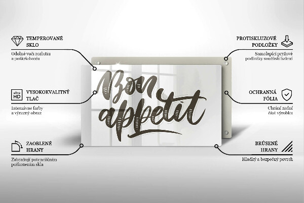 Glass worktop saver The inscription Bon Appetit