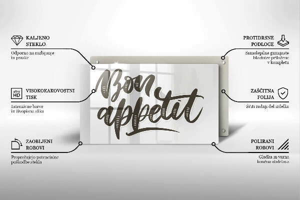 Glass worktop saver The inscription Bon Appetit