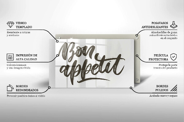 Glass worktop saver The inscription Bon Appetit