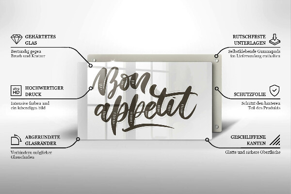 Glass worktop saver The inscription Bon Appetit