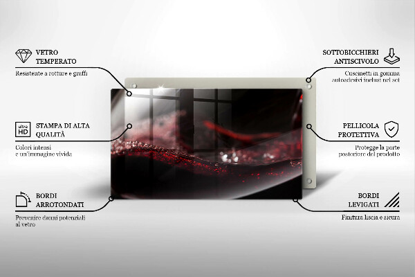 Glass worktop saver Red wine glass