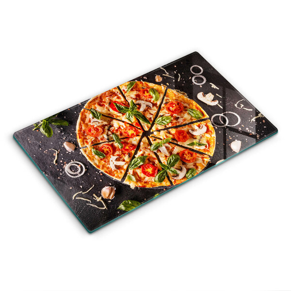 Glass worktop saver Pizza with mushrooms