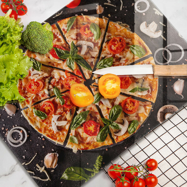 Glass worktop saver Pizza with mushrooms