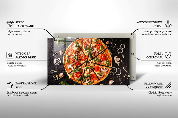 Glass worktop saver Pizza with mushrooms