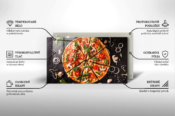 Glass worktop saver Pizza with mushrooms