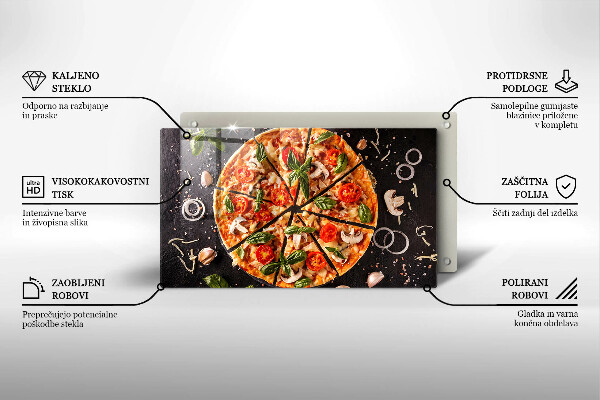 Glass worktop saver Pizza with mushrooms