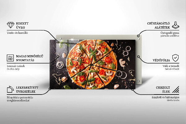 Glass worktop saver Pizza with mushrooms