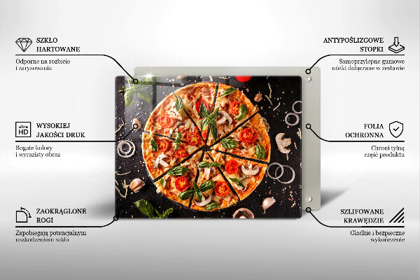 Glass worktop saver Pizza with mushrooms