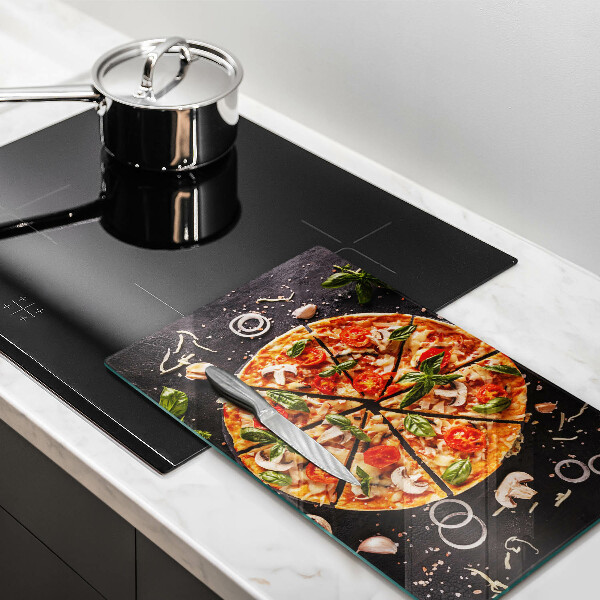 Glass worktop saver Pizza with mushrooms