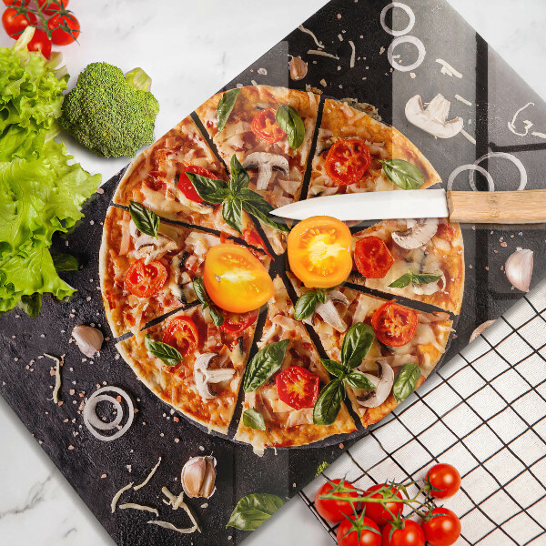 Glass worktop saver Pizza with mushrooms