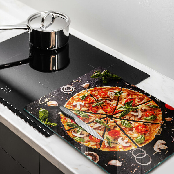 Glass worktop saver Pizza with mushrooms