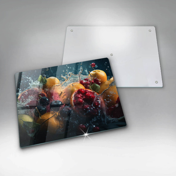 Glass worktop saver Fruits in water