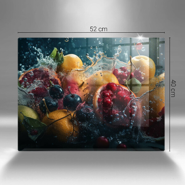 Glass worktop saver Fruits in water