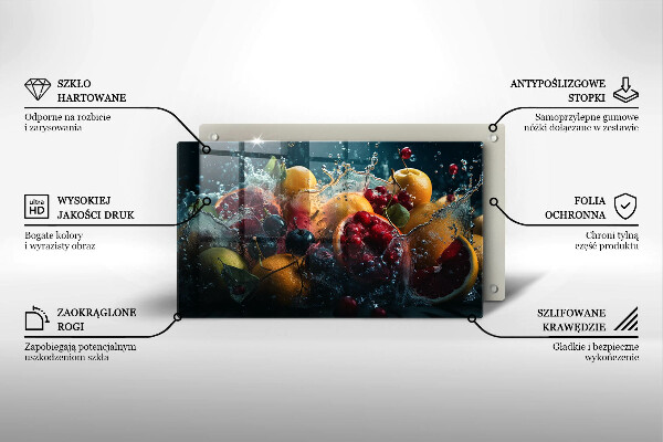 Glass worktop saver Fruits in water