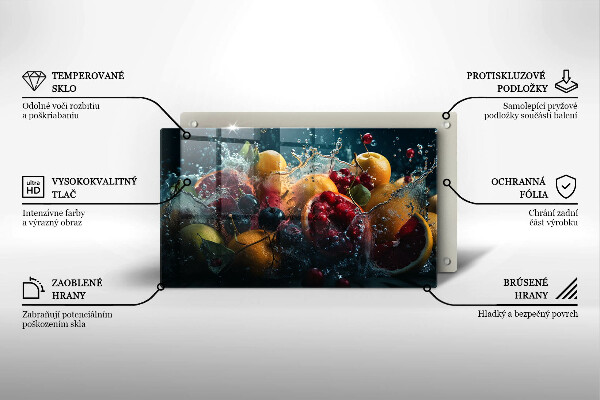 Glass worktop saver Fruits in water