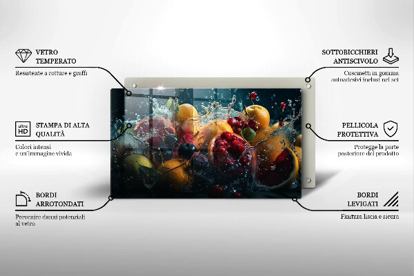 Glass worktop saver Fruits in water