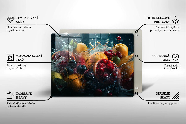 Glass worktop saver Fruits in water