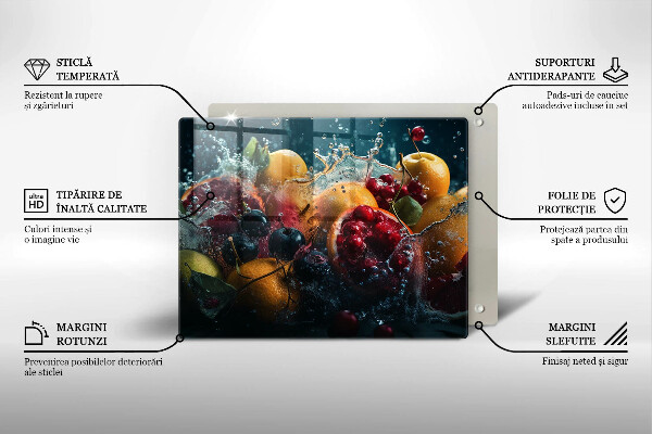 Glass worktop saver Fruits in water