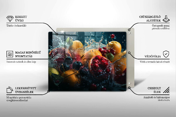 Glass worktop saver Fruits in water