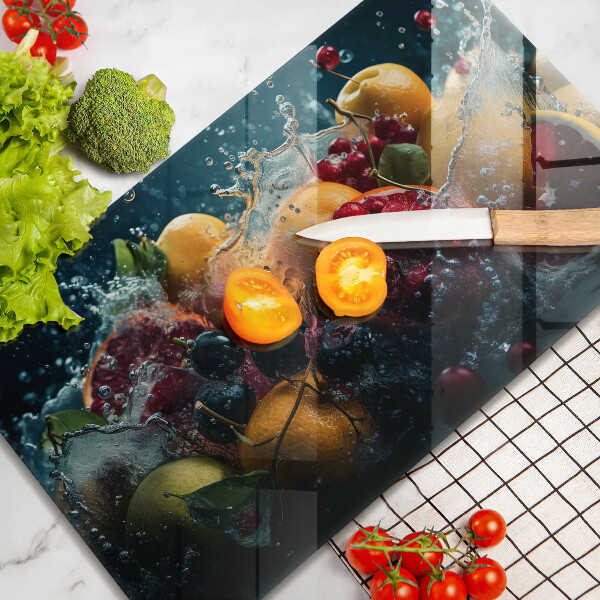 Glass worktop saver Fruits in water