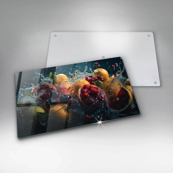 Glass worktop saver Fruits in water