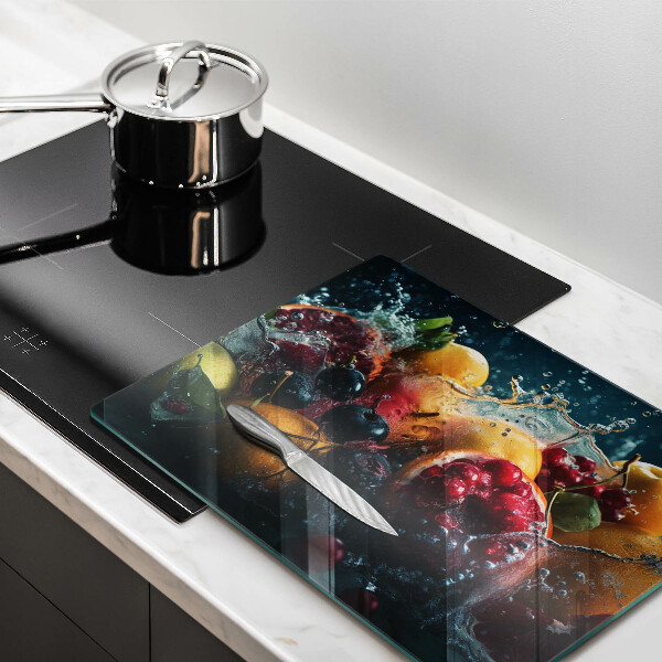 Glass worktop saver Fruits in water