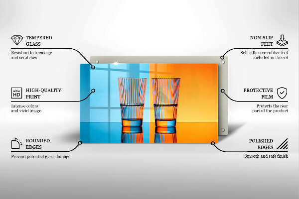 Glass worktop saver Two glasses of water