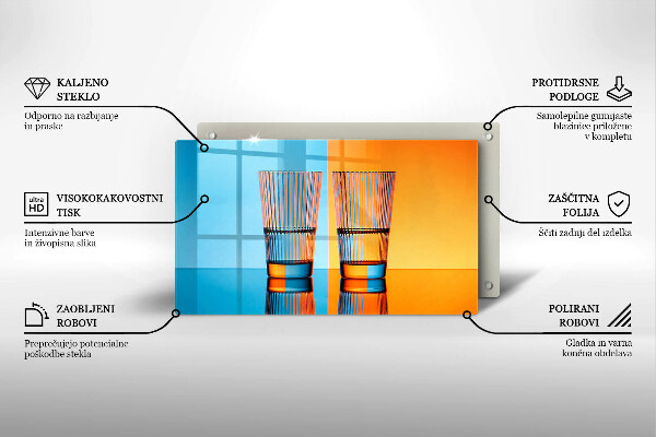 Glass worktop saver Two glasses of water