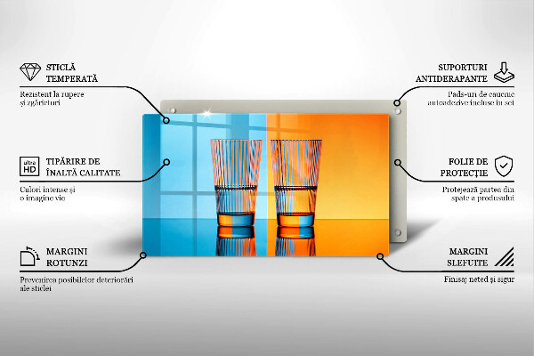 Glass worktop saver Two glasses of water