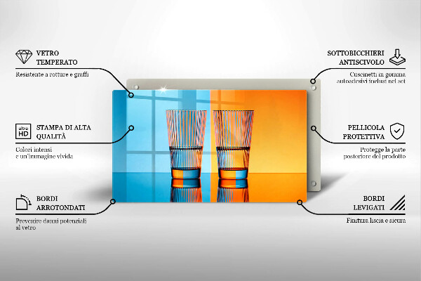Glass worktop saver Two glasses of water