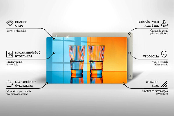 Glass worktop saver Two glasses of water