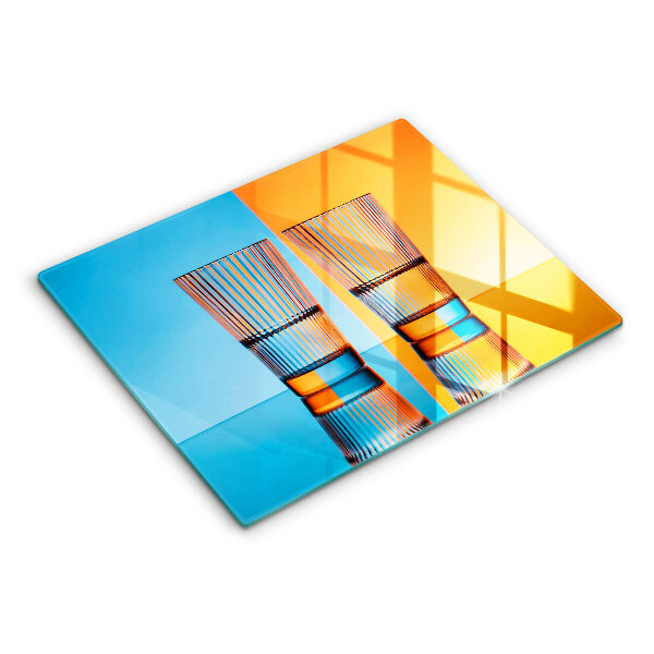 Glass worktop saver Two glasses of water