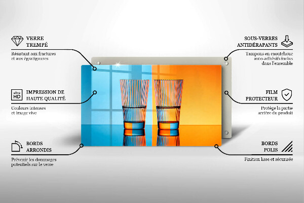 Glass worktop saver Two glasses of water