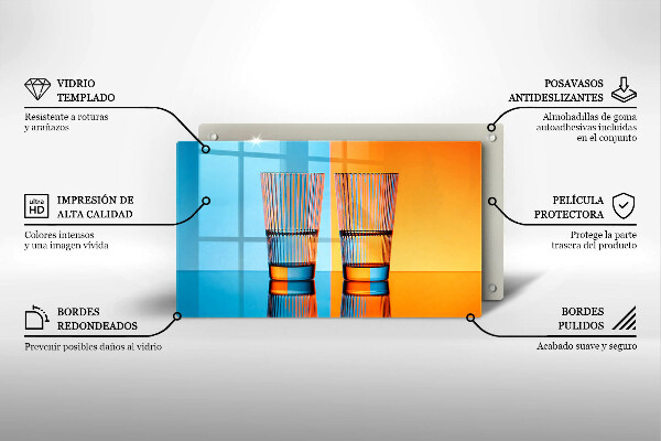Glass worktop saver Two glasses of water