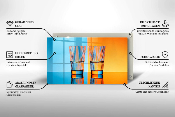 Glass worktop saver Two glasses of water