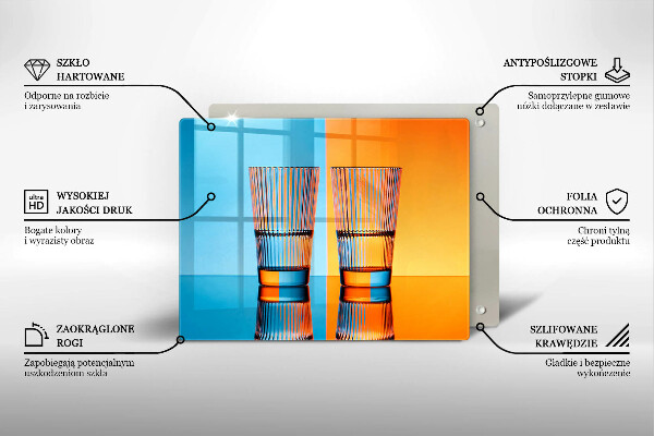 Glass worktop saver Two glasses of water