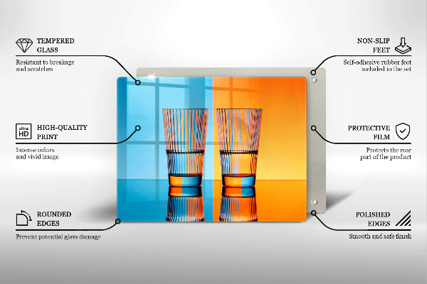 Glass worktop saver Two glasses of water