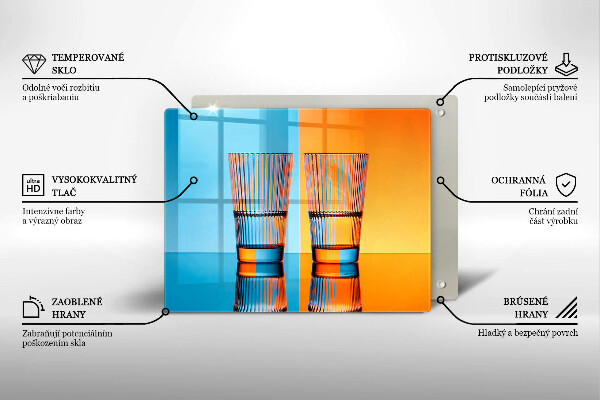 Glass worktop saver Two glasses of water