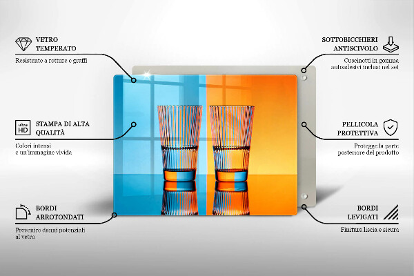 Glass worktop saver Two glasses of water