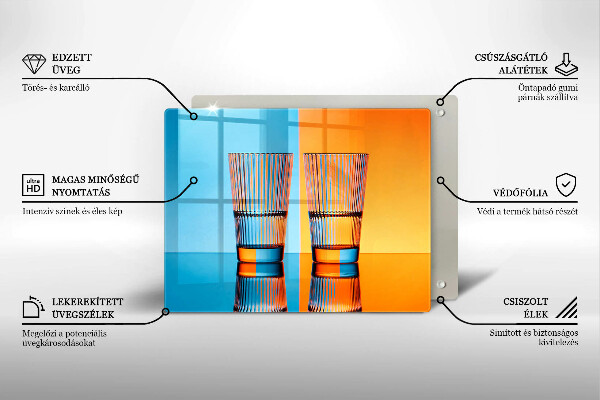 Glass worktop saver Two glasses of water
