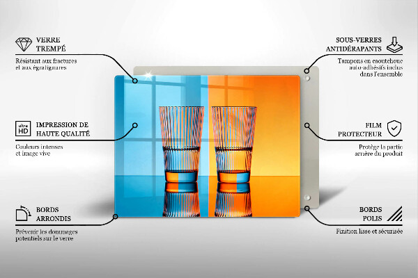 Glass worktop saver Two glasses of water