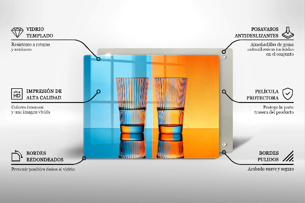 Glass worktop saver Two glasses of water