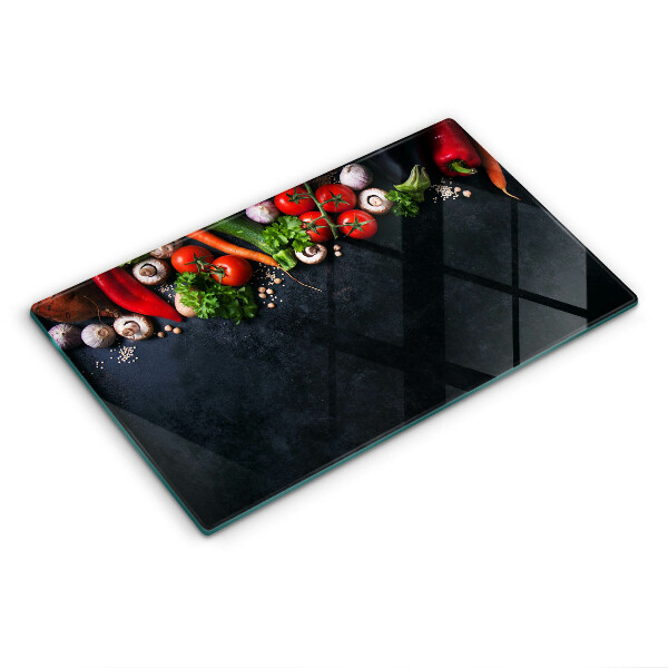 Glass worktop saver Colorful vegetables